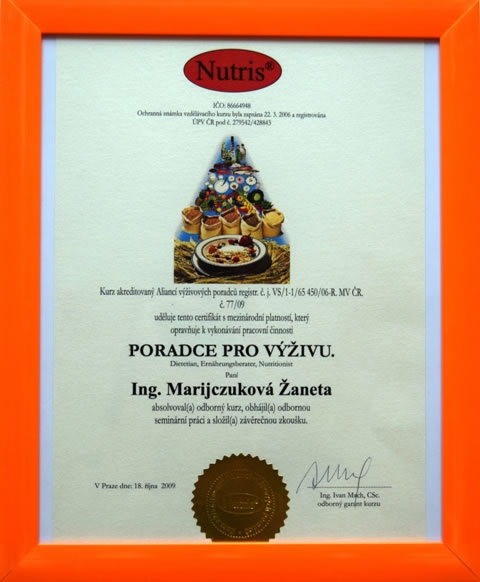 certifikat-poradce-pro-vyzivu-Liberec-ing-zaneta-marijczukova